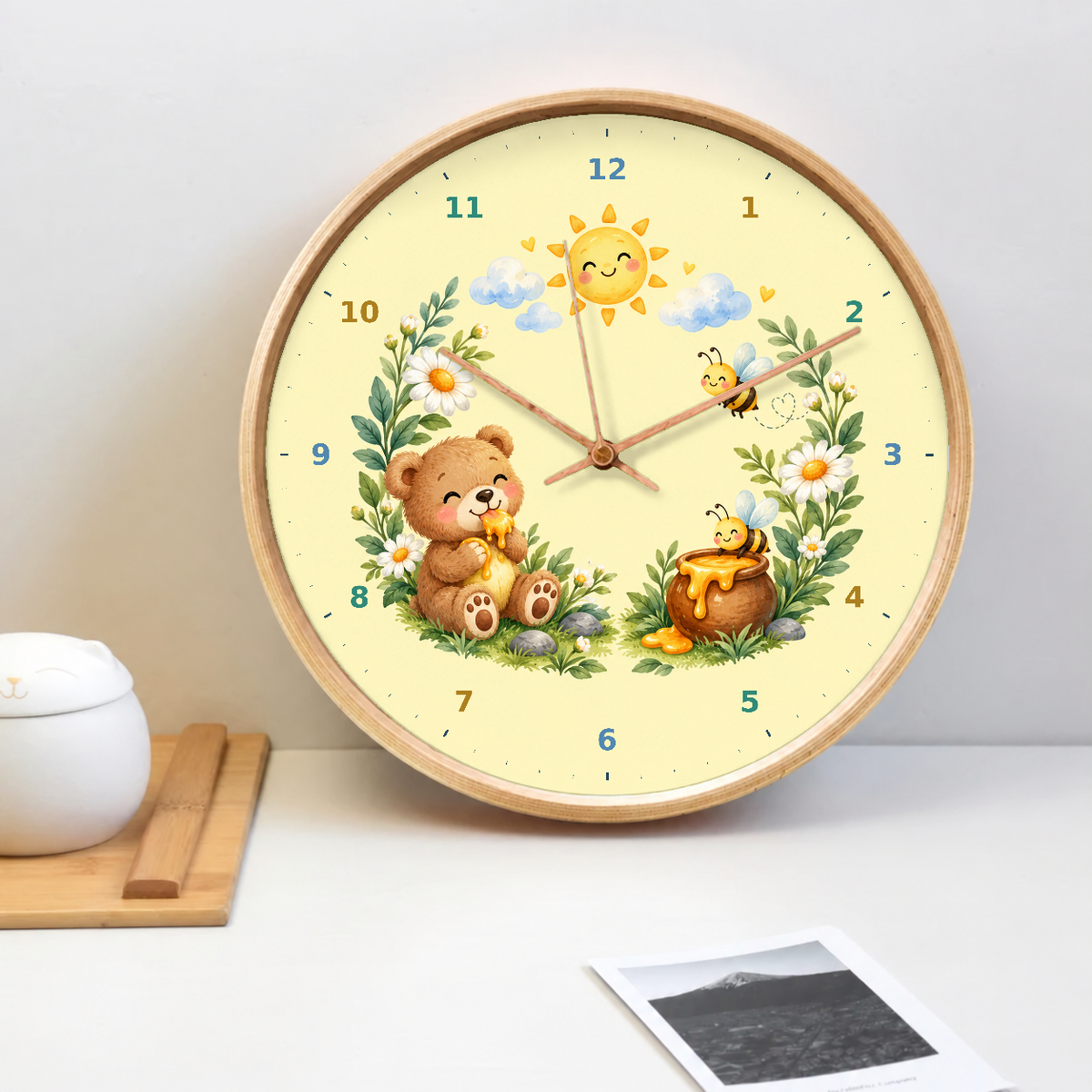 IMAGE_02_Tabletop_-_Kids_Honey_Bear_Wall_Clock_30cm_Wooden_Frame_-_WC-K106_-_649310204540.png