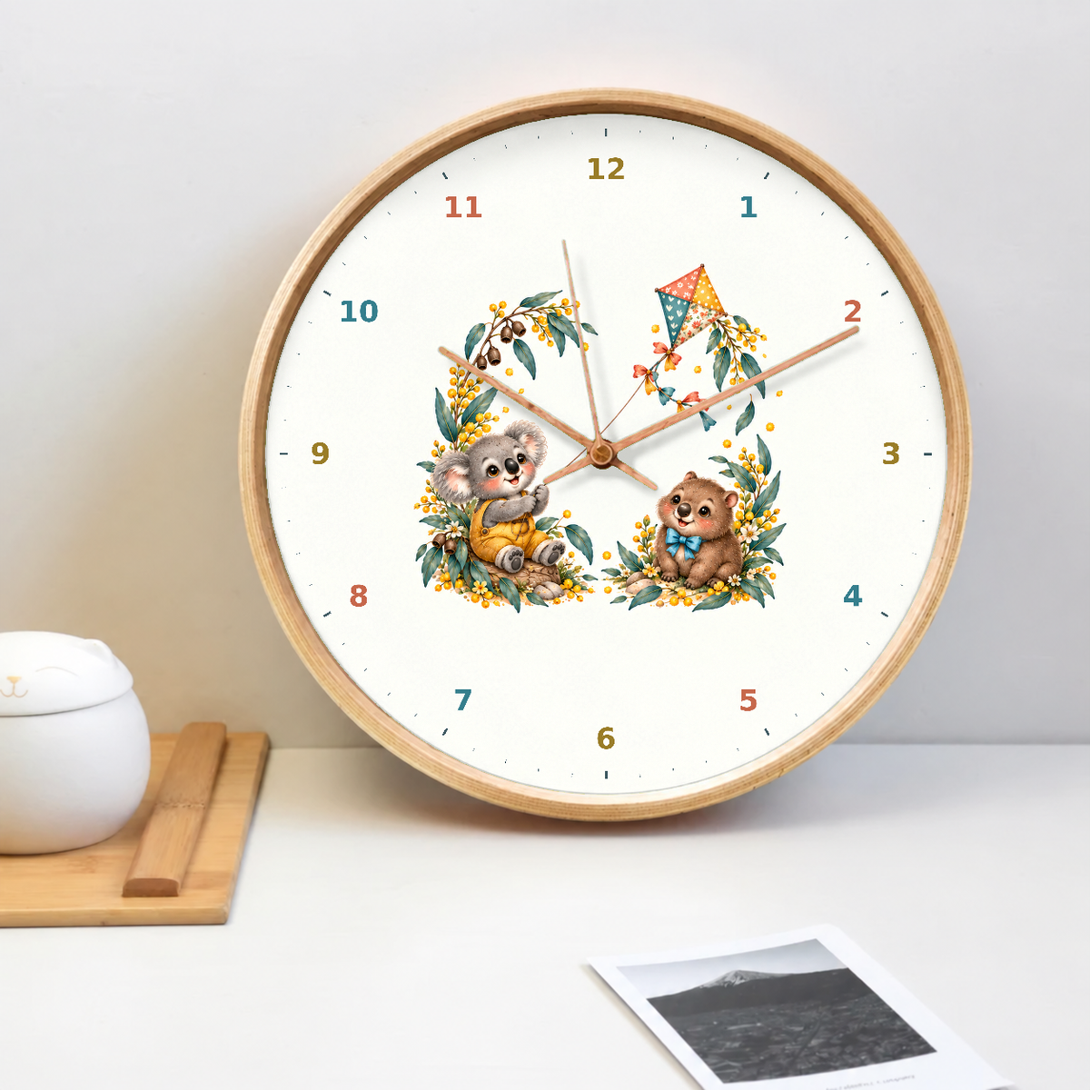 IMAGE_02_Tabletop_-_Kids_Koala_Kite_Wall_Clock_30cm_Wooden_Frame_-_WC-K094_-_649310204427.png