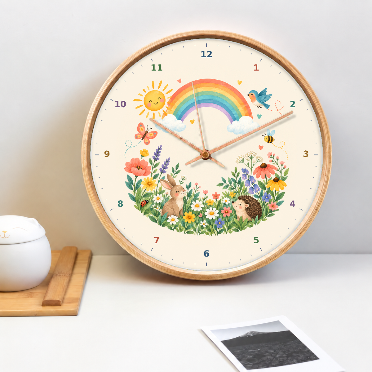 IMAGE_02_Tabletop_-_Kids_Rainbow_Garden_Wall_Clock_30cm_Wooden_Frame_-_WC-K119_-_649310204670.png