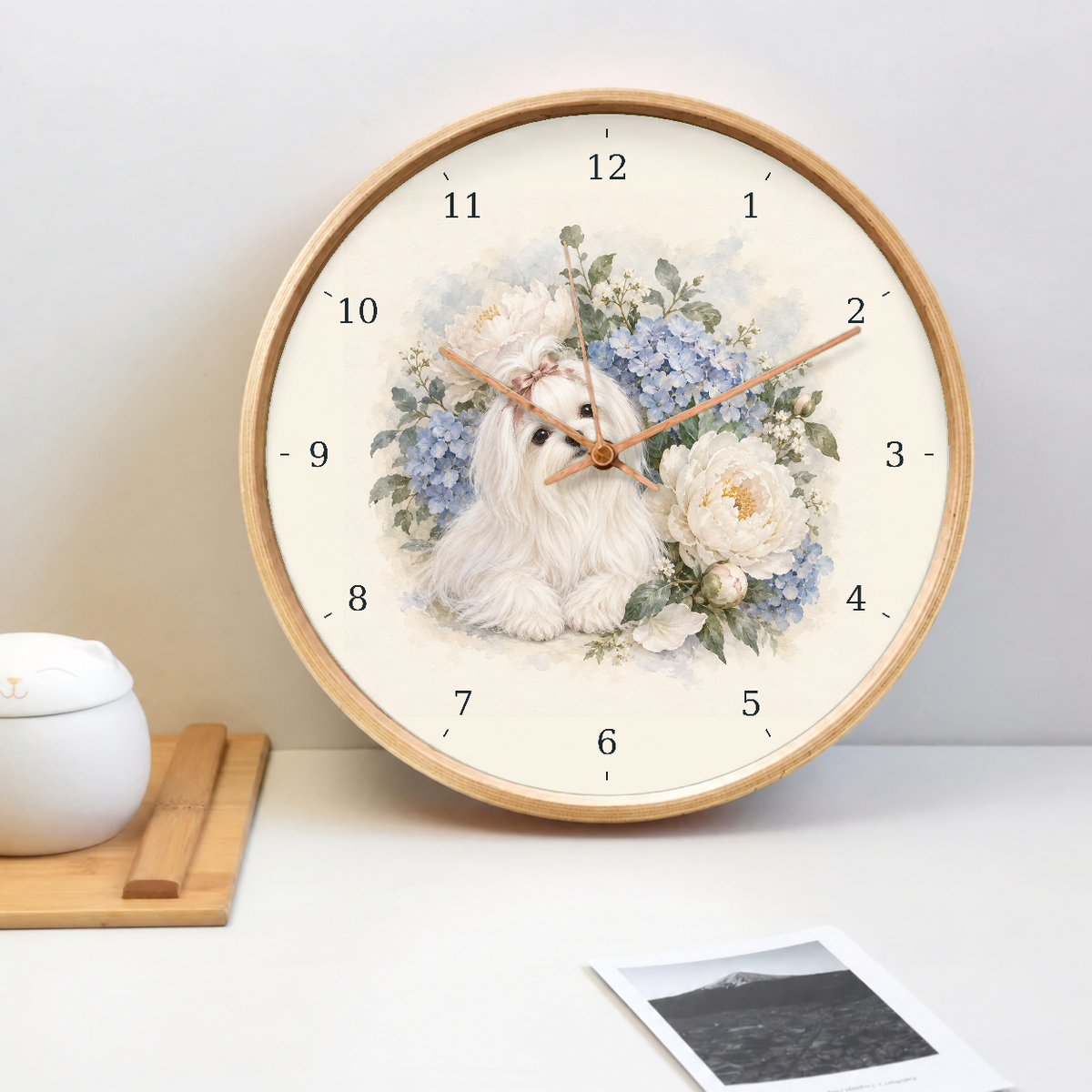 IMAGE_02_Tabletop_-_Maltese_Flower_Garden_Wall_Clock_30cm_Wooden_Frame_-_WC-D050_-_649310203987.png