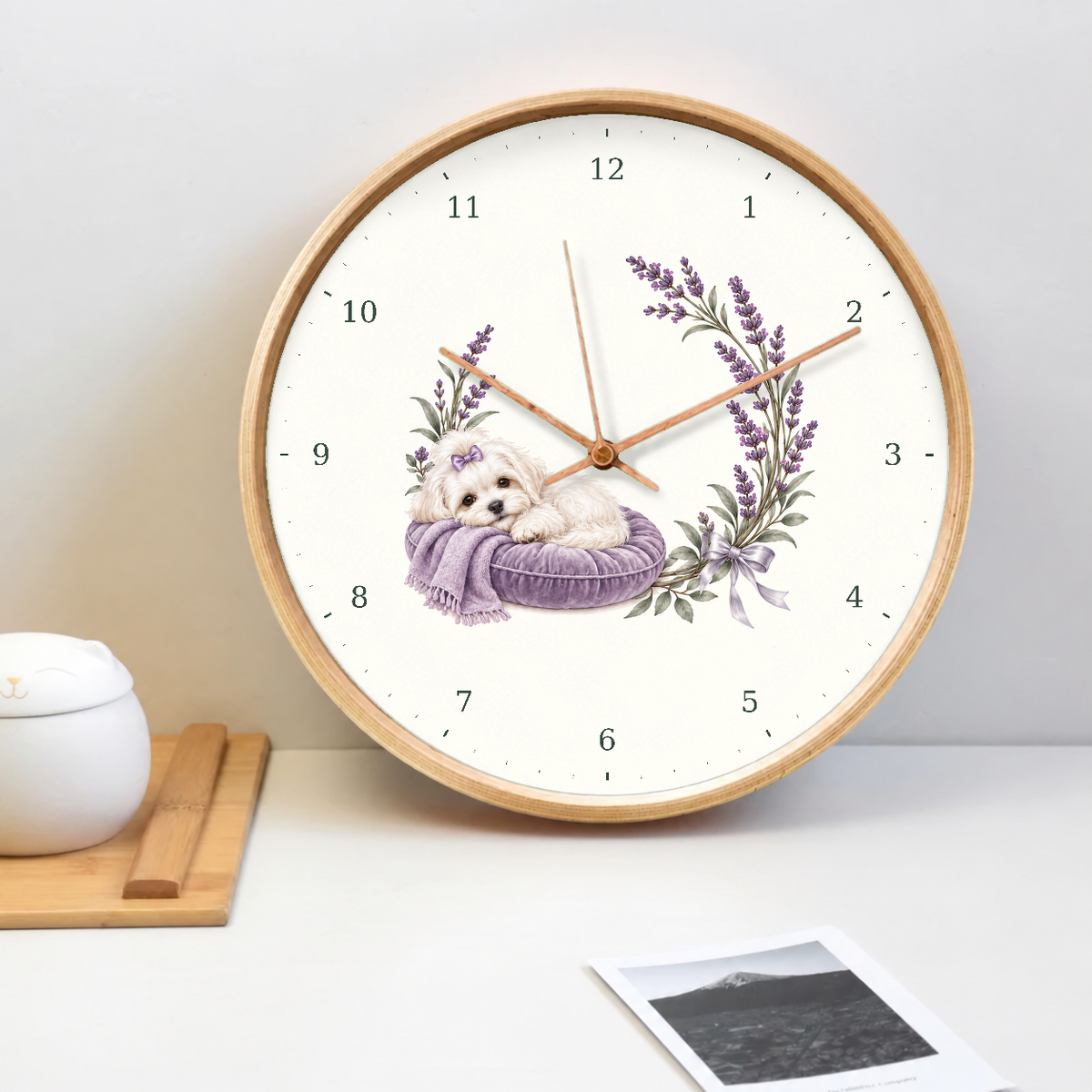 IMAGE_02_Tabletop_-_Sleeping_Maltese_Wall_Clock_30cm_Wooden_Frame_-_WC-D049_-_649310203970.png