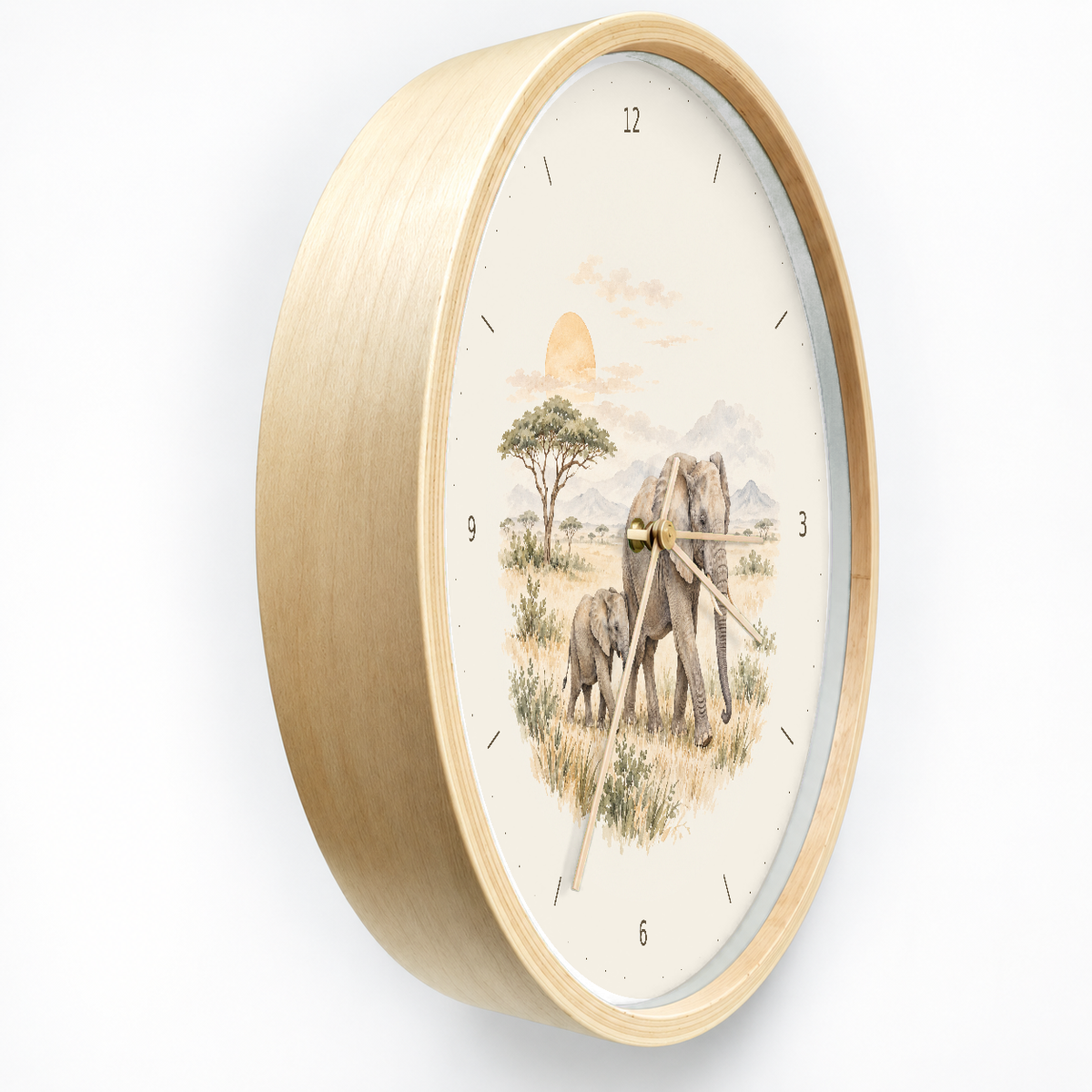 IMAGE_03_Angled_-_Elephant_Family_Wall_Clock_30cm_Wooden_Frame_-_WC-A002_-_649310203505.png