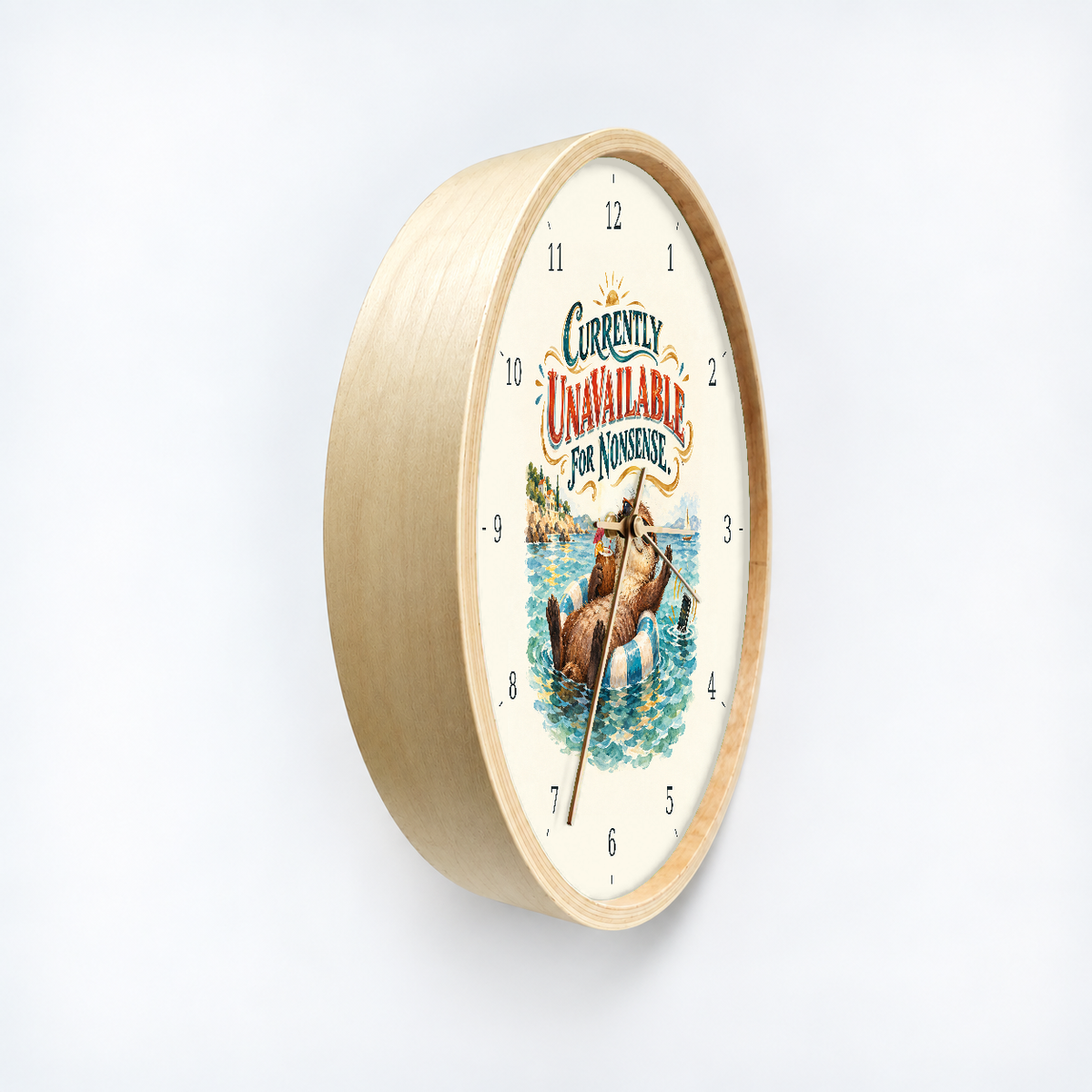 IMAGE_03_Angled_-_Funny_Holiday_Otter_Wall_Clock_30cm_Wooden_Frame_-_WC-H079_-_649310204274.png