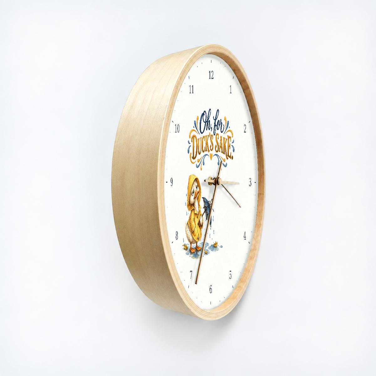 IMAGE_03_Angled_-_Funny_Raincoat_Duck_Wall_Clock_30cm_Wooden_Frame_-_WC-H081_-_649310204298.png