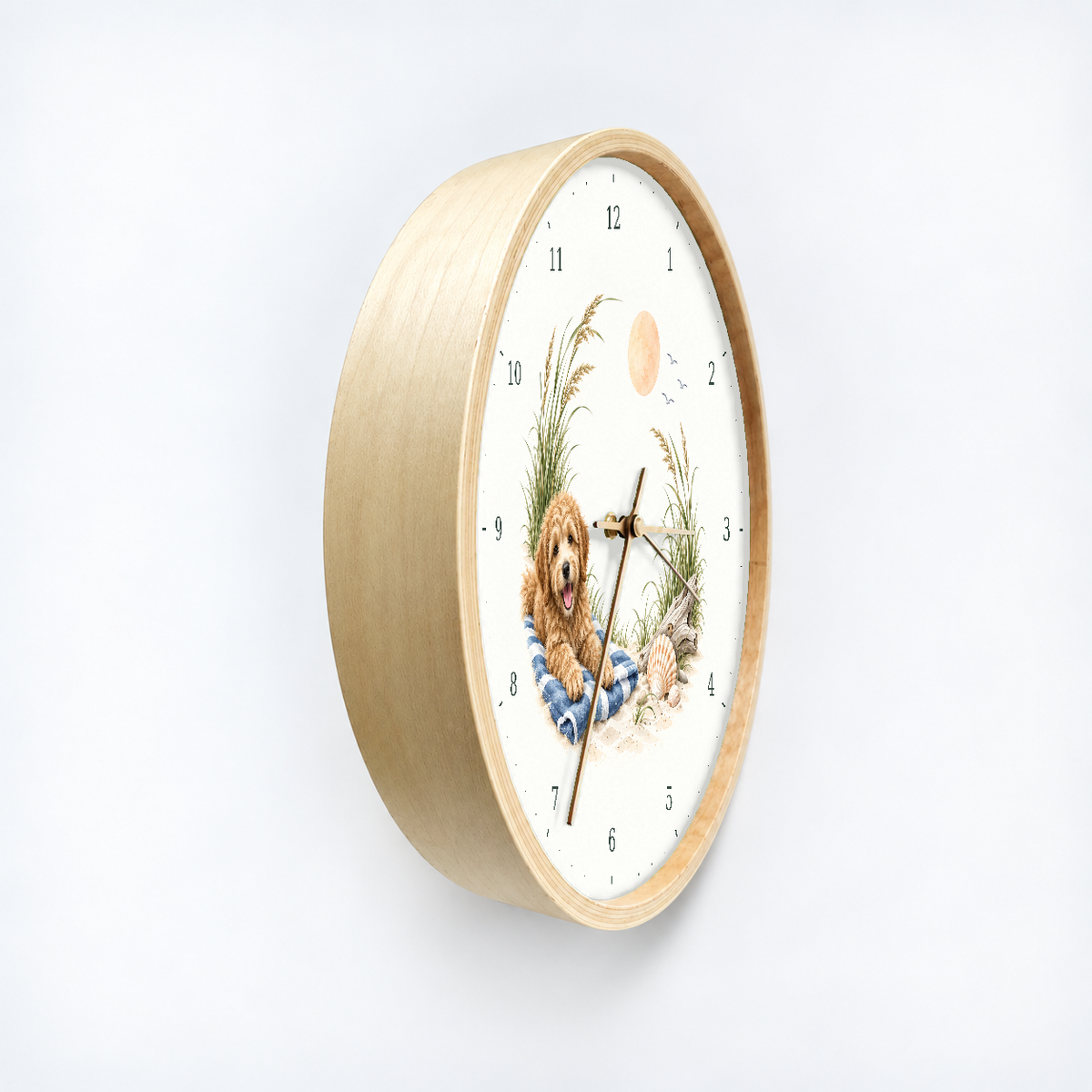 IMAGE_03_Angled_-_Groodle_Beach_Picnic_Wall_Clock_30cm_Wooden_Frame_-_WC-D045_-_649310203932.png