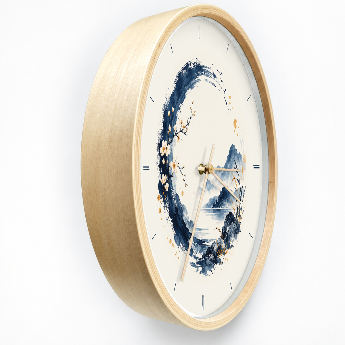 IMAGE_03_Angled_-_Indigo_Mountain_Wall_Clock_30cm_Wooden_Frame_-_WC-F016_-_649310203642.png