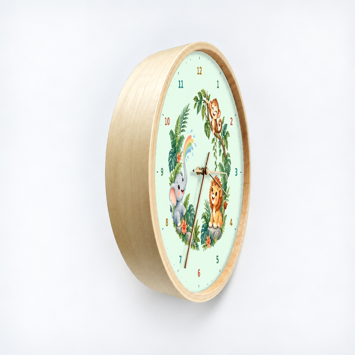 IMAGE_03_Angled_-_Kids_Jungle_Animals_Wall_Clock_30cm_Wooden_Frame_-_WC-K108_-_649310204564.png