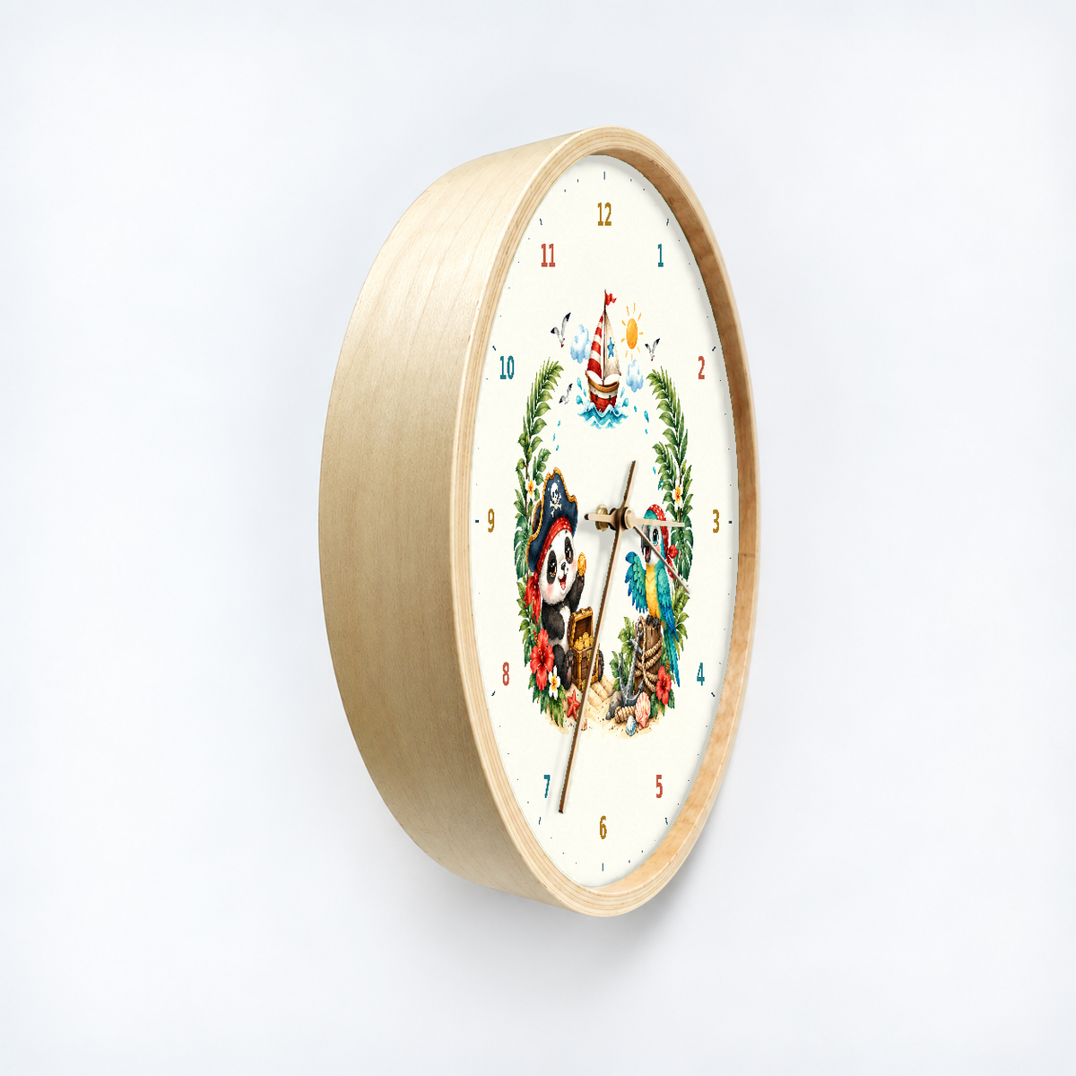 IMAGE_03_Angled_-_Kids_Pirate_Panda_Wall_Clock_30cm_Wooden_Frame_-_WC-K089_-_649310204373.png