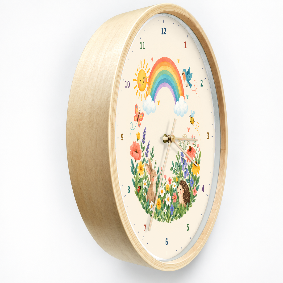 IMAGE_03_Angled_-_Kids_Rainbow_Garden_Wall_Clock_30cm_Wooden_Frame_-_WC-K119_-_649310204670.png