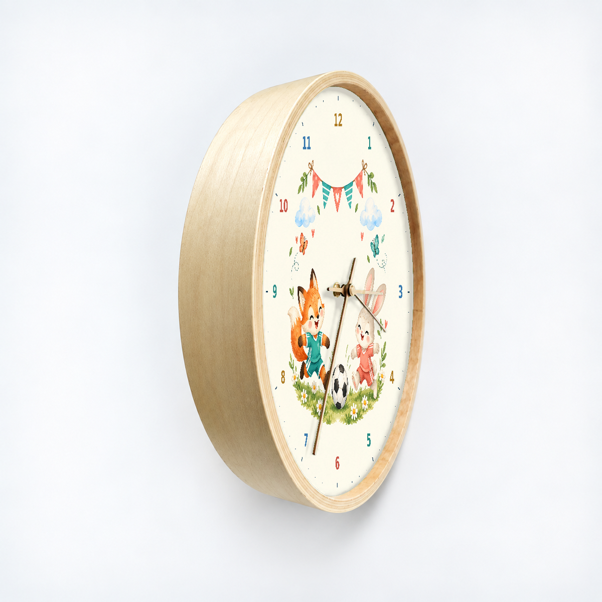 IMAGE_03_Angled_-_Kids_Soccer_Animals_Wall_Clock_30cm_Wooden_Frame_-_WC-K116_-_649310204649.png