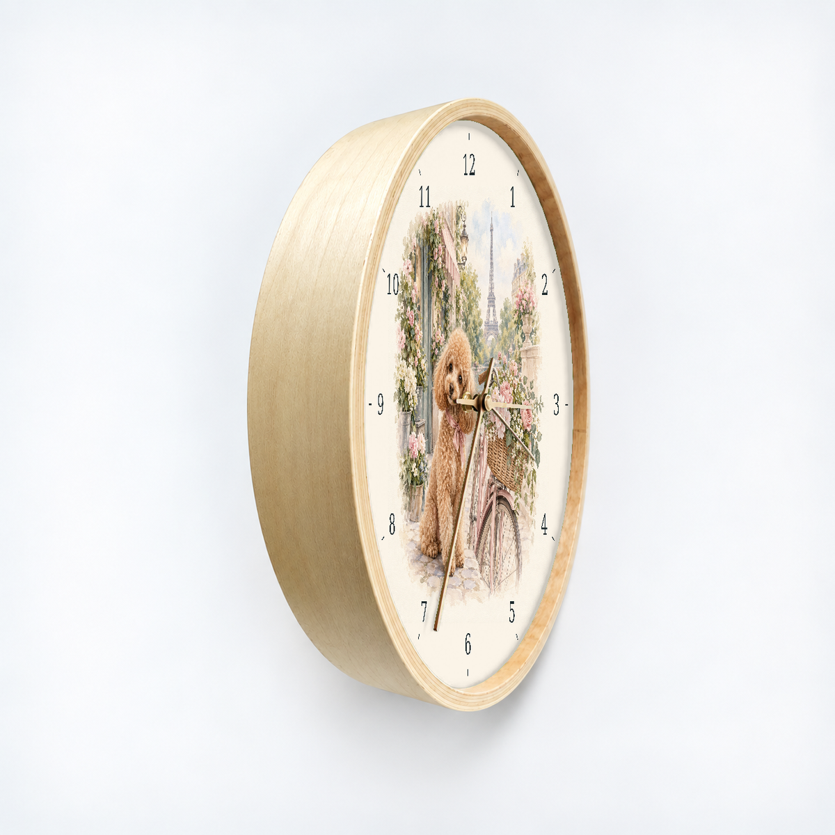 IMAGE_03_Angled_-_Poodle_Paris_Wall_Clock_30cm_Wooden_Frame_-_WC-D053_-_649310204014.png