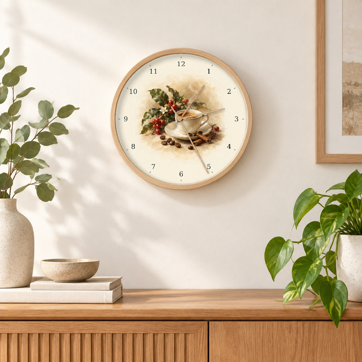 IMAGE_04_Wall_-_Coffee_Botanical_Wall_Clock_30cm_Wooden_Frame_-_WC-F014_-_649310203628.png