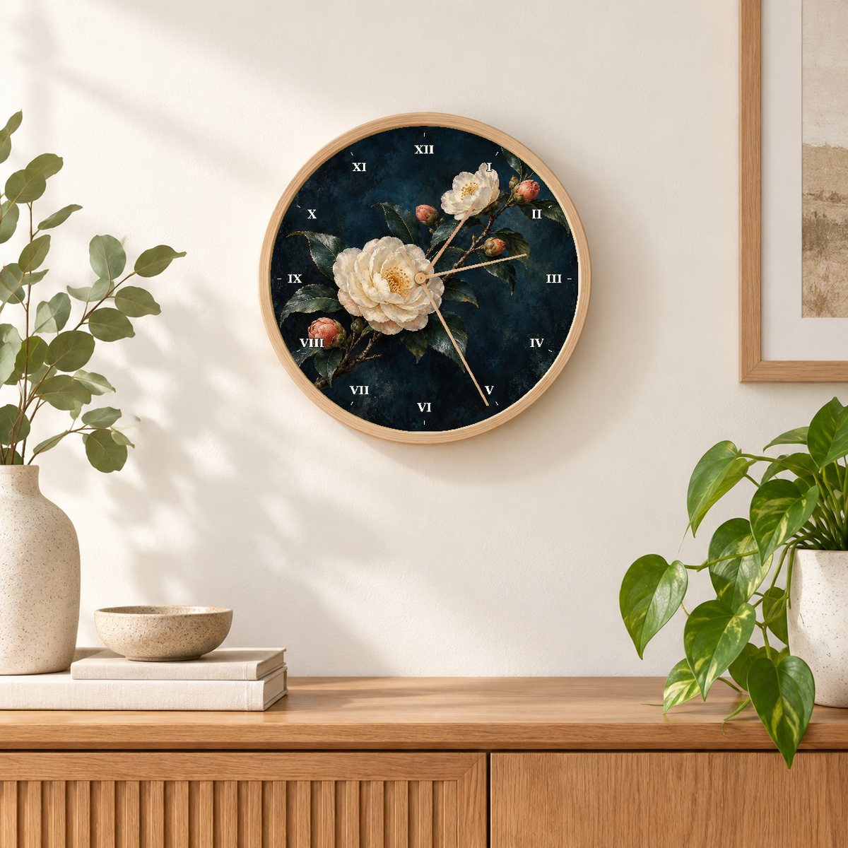 IMAGE_04_Wall_-_Dark_Camellia_Floral_Wall_Clock_30cm_Wooden_Frame_-_WC-F015_-_649310203635.png