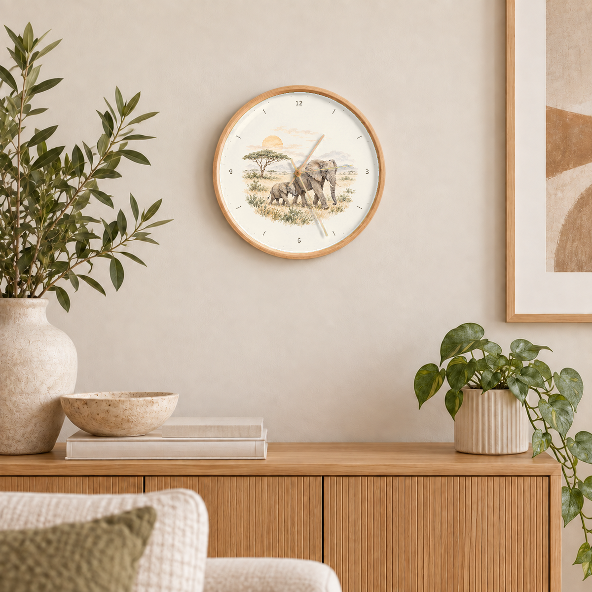 IMAGE_04_Wall_-_Elephant_Family_Wall_Clock_30cm_Wooden_Frame_-_WC-A002_-_649310203505.png