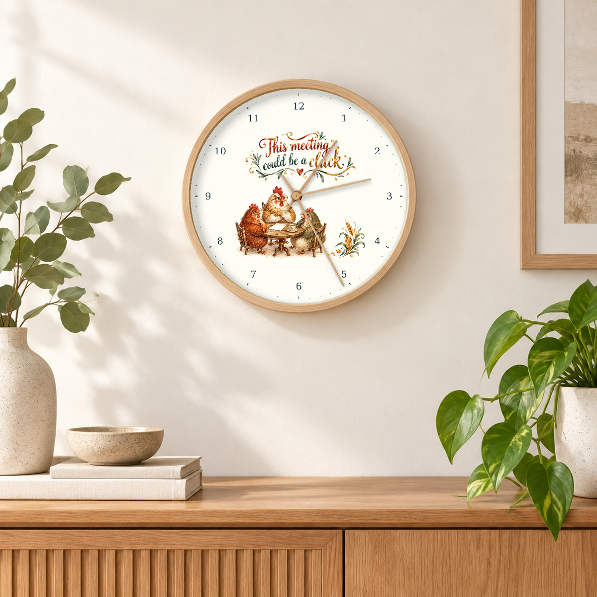 IMAGE_04_Wall_-_Funny_Chicken_Meeting_Wall_Clock_30cm_Wooden_Frame_-_WC-H071_-_649310204199.png