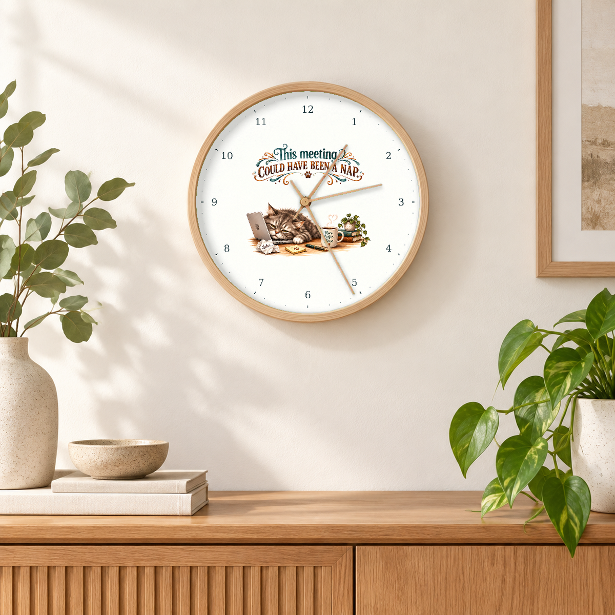 IMAGE_04_Wall_-_Funny_Meeting_Cat_Wall_Clock_30cm_Wooden_Frame_-_WC-H060_-_649310204083.png