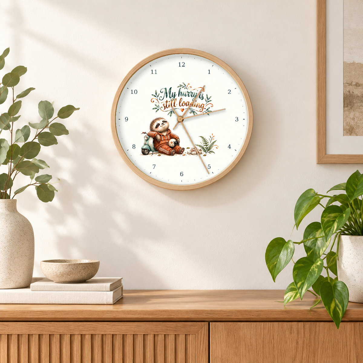 IMAGE_04_Wall_-_Funny_Sloth_Scooter_Wall_Clock_30cm_Wooden_Frame_-_WC-H056_-_649310204045.png