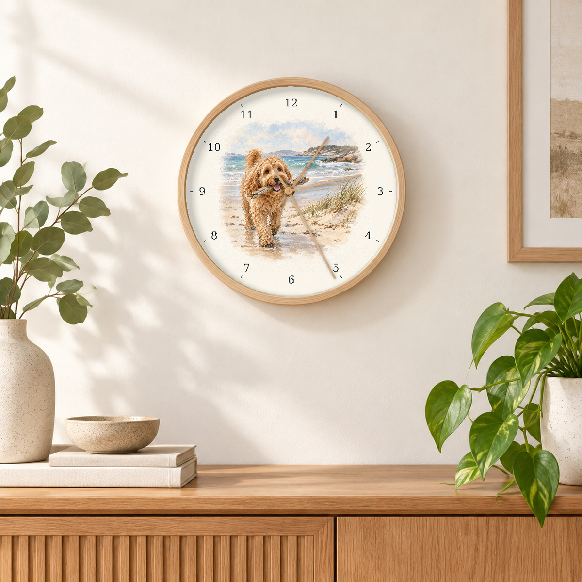 IMAGE_04_Wall_-_Groodle_Beach_Walk_Wall_Clock_30cm_Wooden_Frame_-_WC-D046_-_649310203949.png