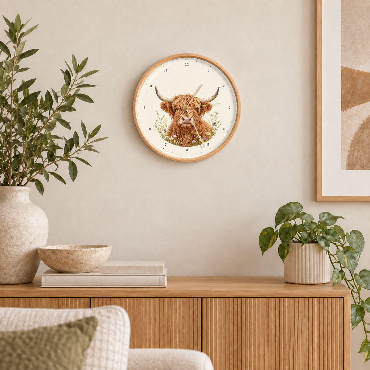 IMAGE_04_Wall_-_Highland_Cow_Wall_Clock_30cm_Wooden_Frame_-_WC-A005_-_649310203536.png