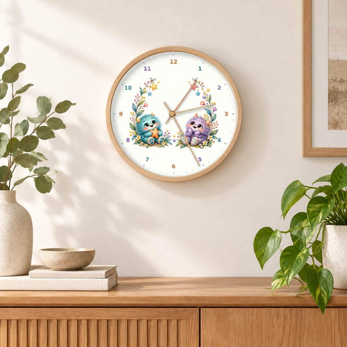 IMAGE_04_Wall_-_Kids_Cuddly_Monsters_Wall_Clock_30cm_Wooden_Frame_-_WC-K111_-_649310204595.png