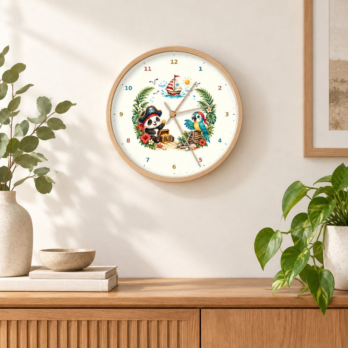 IMAGE_04_Wall_-_Kids_Pirate_Panda_Wall_Clock_30cm_Wooden_Frame_-_WC-K089_-_649310204373.png
