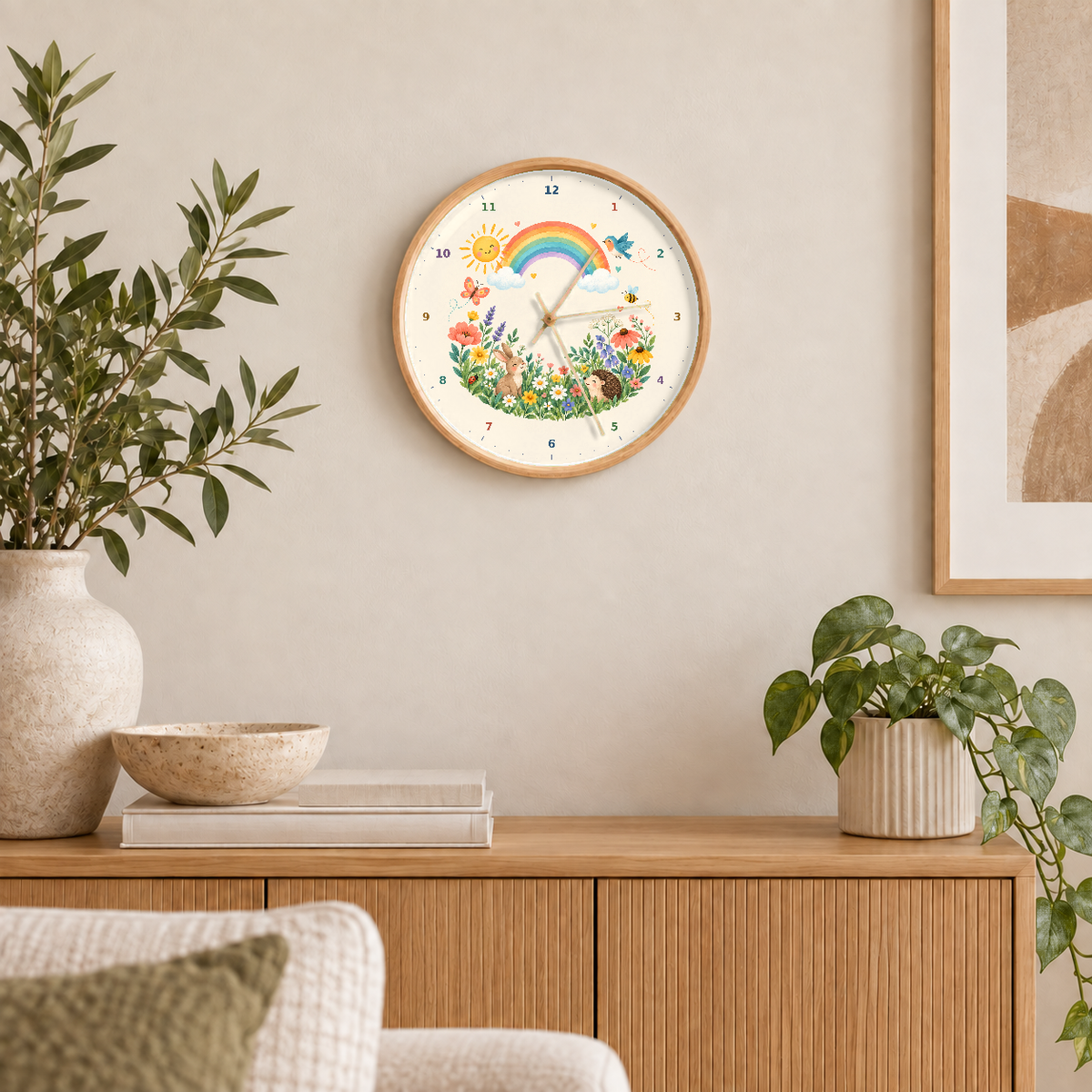 IMAGE_04_Wall_-_Kids_Rainbow_Garden_Wall_Clock_30cm_Wooden_Frame_-_WC-K119_-_649310204670.png