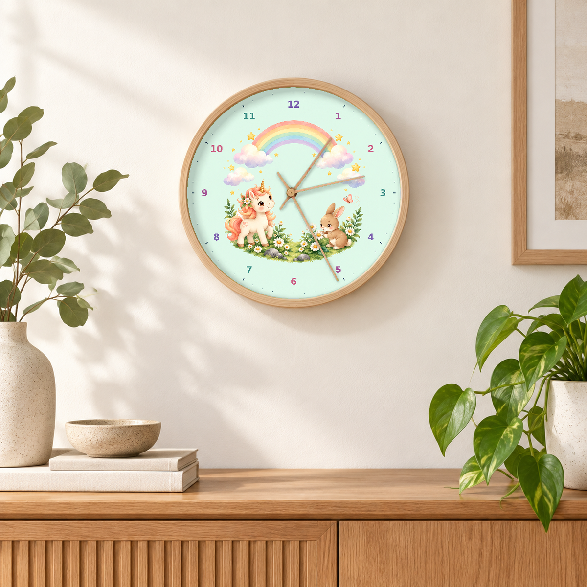 IMAGE_04_Wall_-_Kids_Unicorn_Rainbow_Wall_Clock_30cm_Wooden_Frame_-_WC-K093_-_649310204410.png