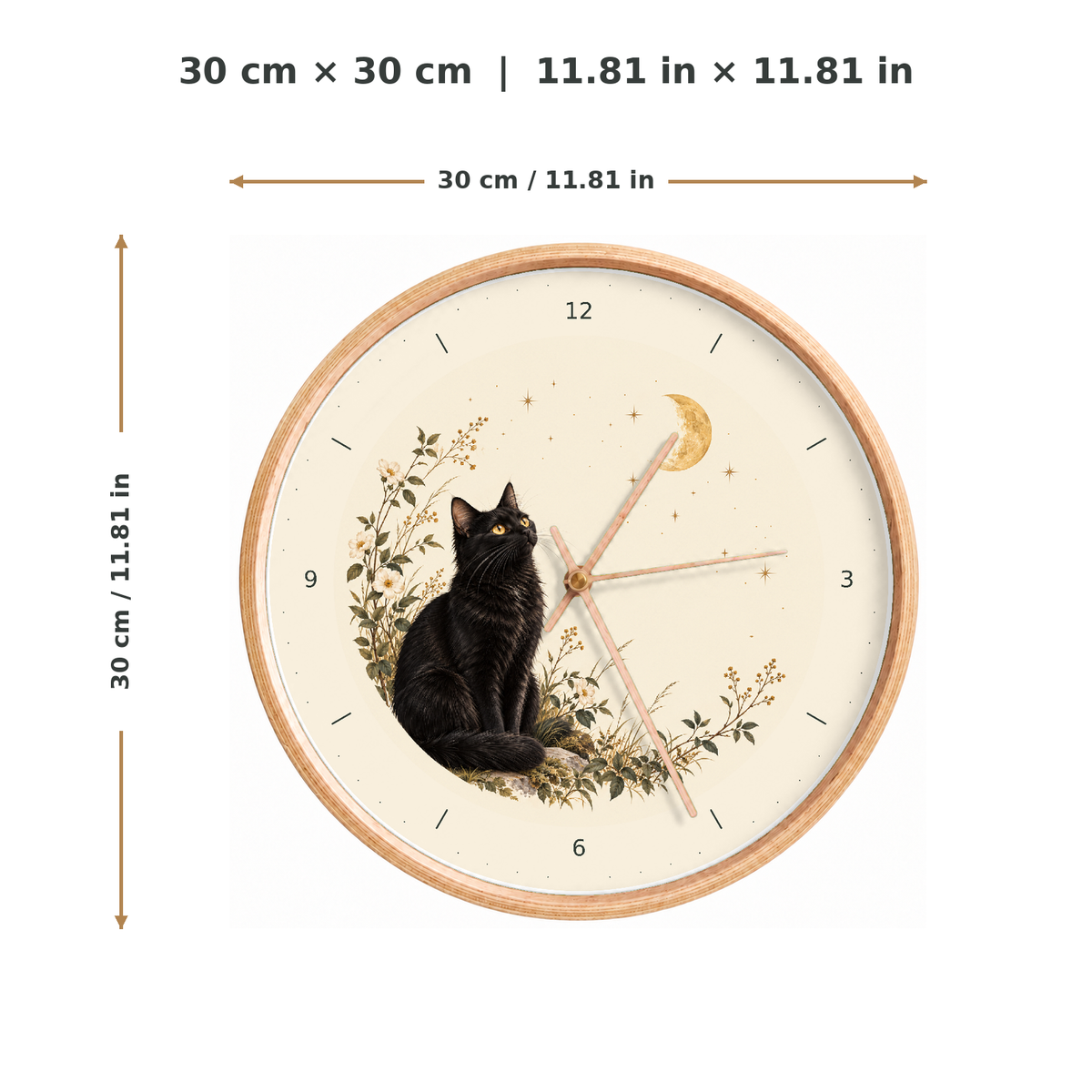 IMAGE_05_Measurements_-_Black_Cat_Moon_Wall_Clock_30cm_Wooden_Frame_-_WC-A008_-_649310203567.png