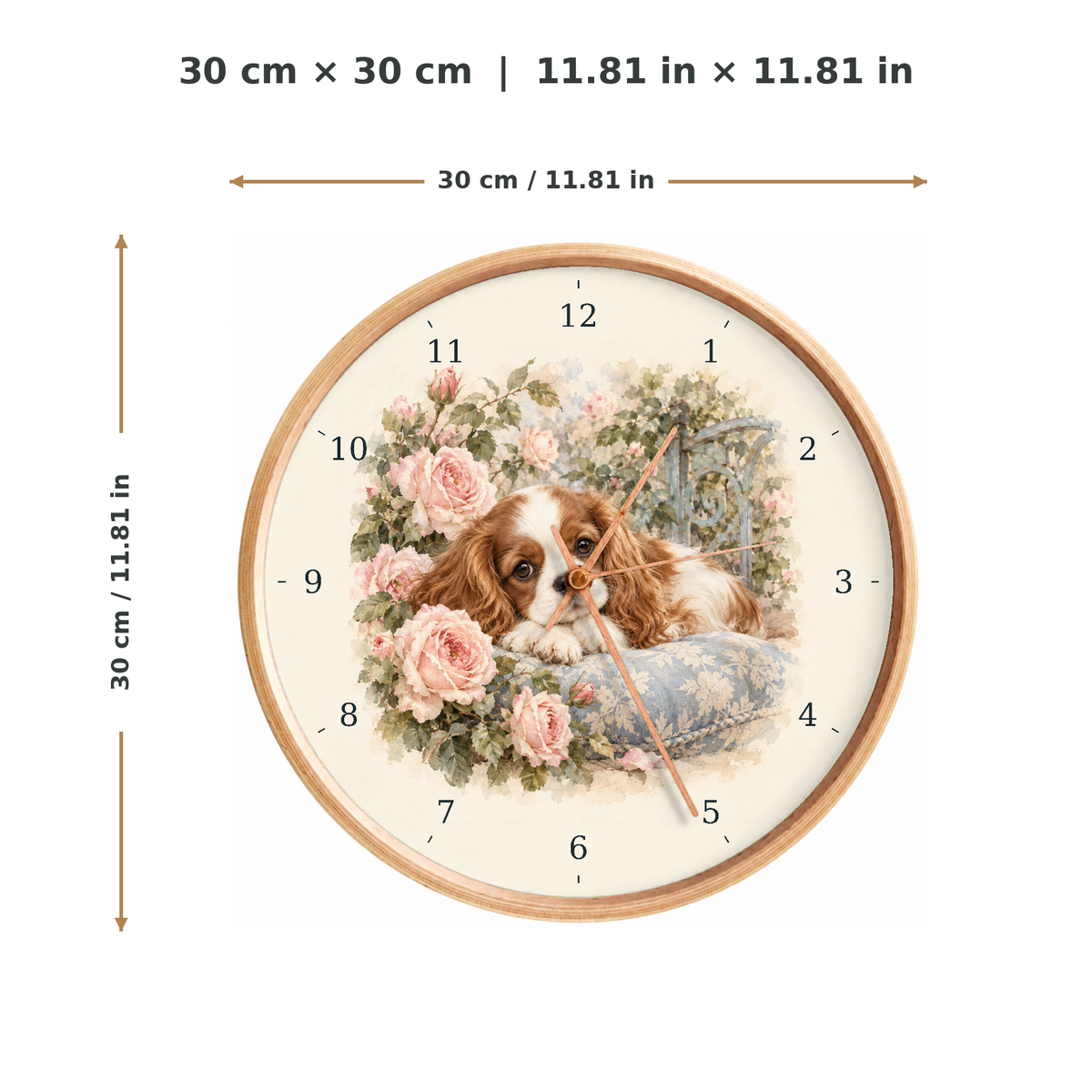 IMAGE_05_Measurements_-_Cavalier_Rose_Cushion_Wall_Clock_30cm_Wooden_Frame_-_WC-D044_-_649310203925.png