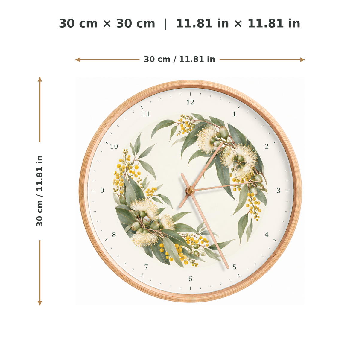 IMAGE_05_Measurements_-_Eucalyptus_Wattle_Wall_Clock_30cm_Wooden_Frame_-_WC-U024_-_649310203727.png