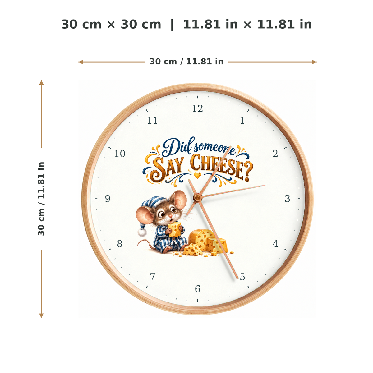 IMAGE_05_Measurements_-_Funny_Cheese_Mouse_Wall_Clock_30cm_Wooden_Frame_-_WC-H067_-_649310204151.png