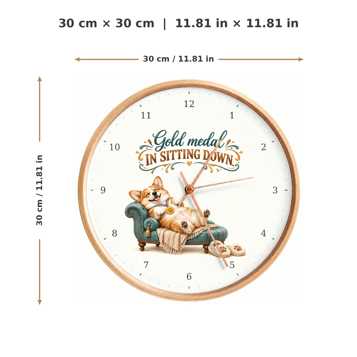 IMAGE_05_Measurements_-_Funny_Corgi_Armchair_Wall_Clock_30cm_Wooden_Frame_-_WC-H076_-_649310204243.png