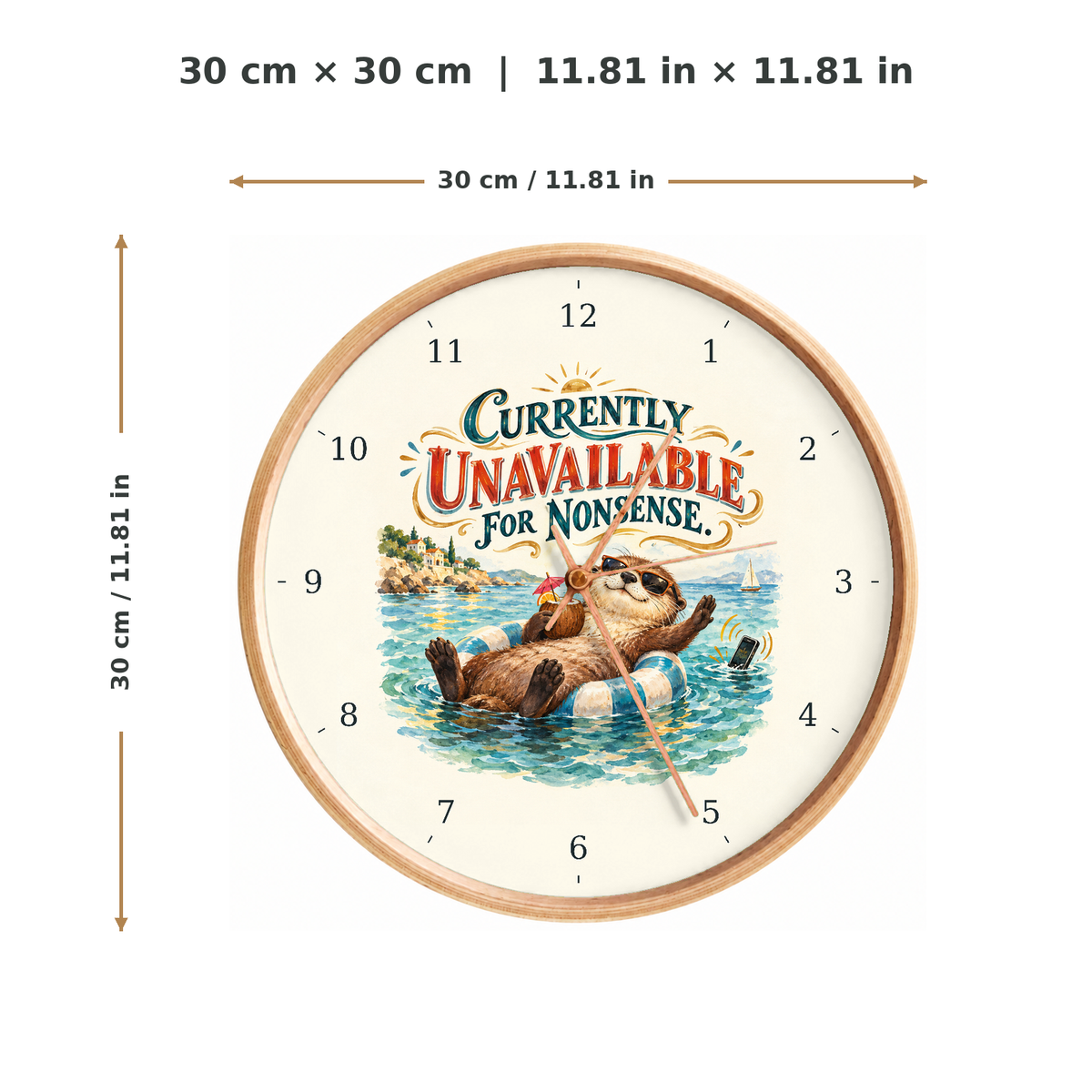 IMAGE_05_Measurements_-_Funny_Holiday_Otter_Wall_Clock_30cm_Wooden_Frame_-_WC-H079_-_649310204274.png