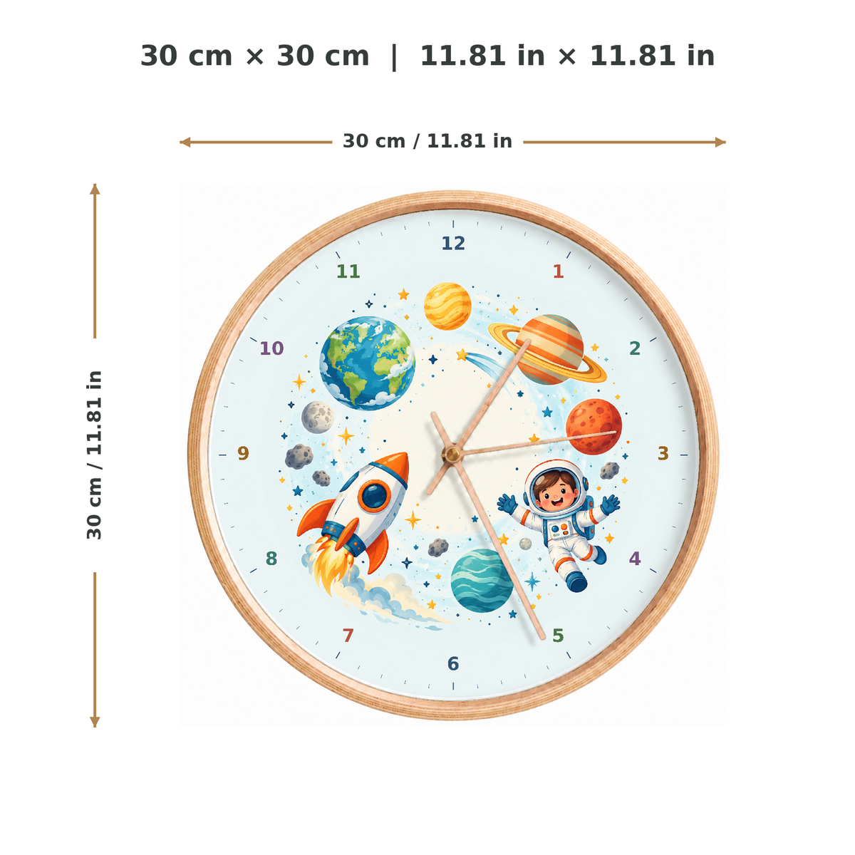 IMAGE_05_Measurements_-_Kids_Rocket_and_Planets_Wall_Clock_30cm_Wooden_Frame_-_WC-K118_-_649310204663.png