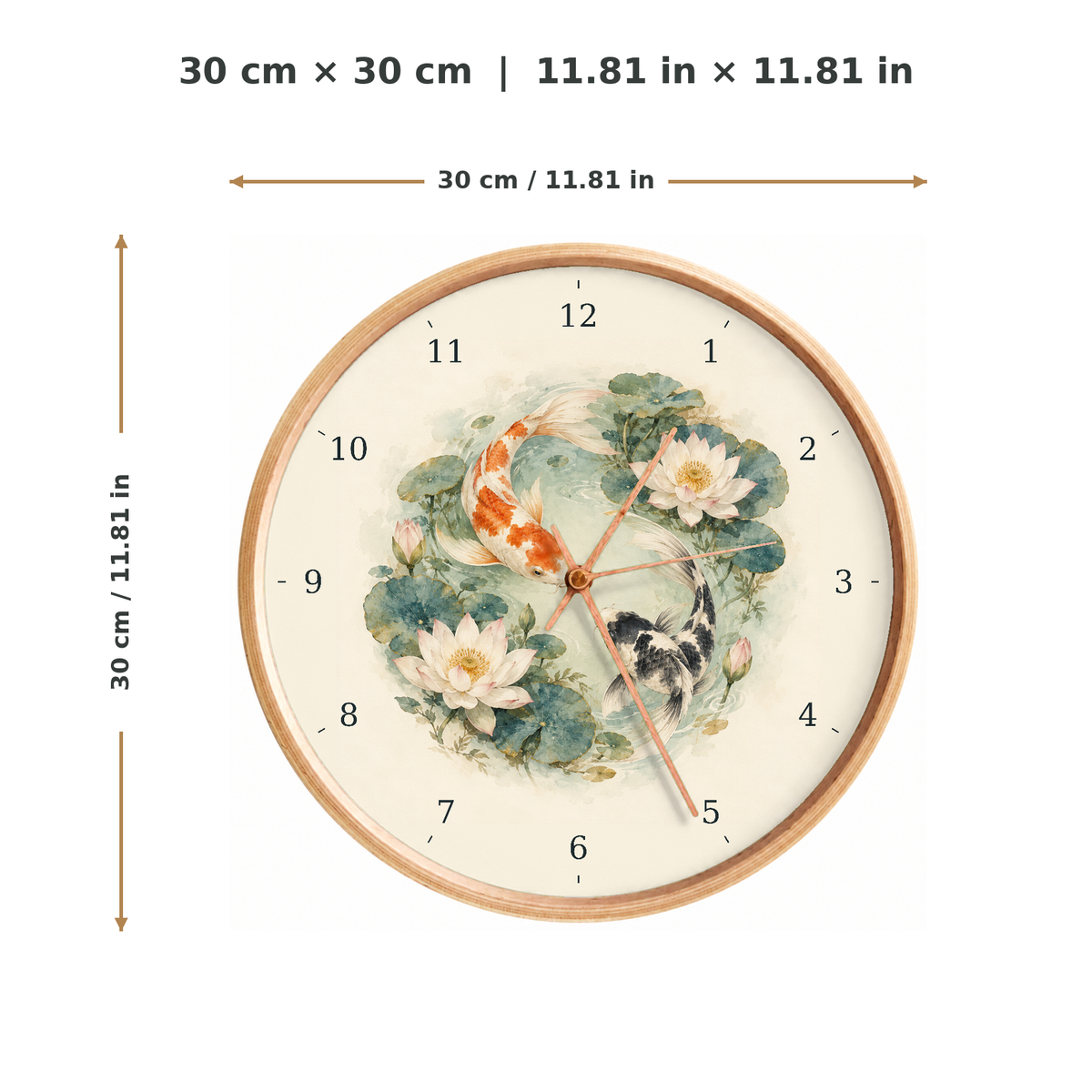 IMAGE_05_Measurements_-_Koi_and_Lotus_Wall_Clock_30cm_Wooden_Frame_-_WC-F013_-_649310203611.png