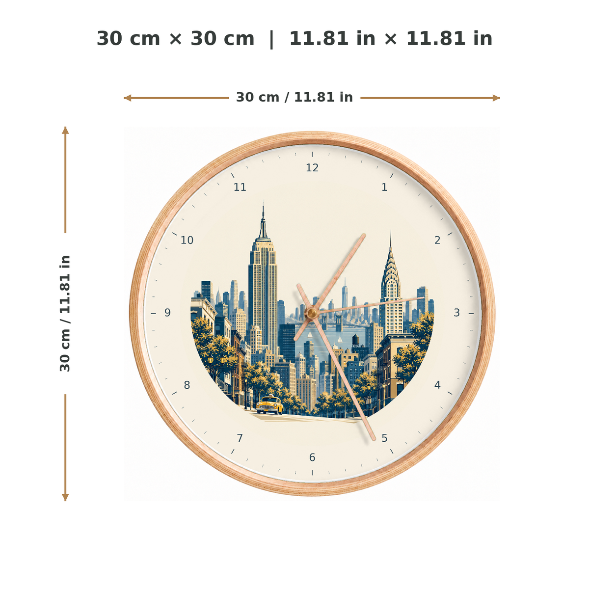 IMAGE_05_Measurements_-_New_York_Skyline_Wall_Clock_30cm_Wooden_Frame_-_WC-T122_-_649310204700.png