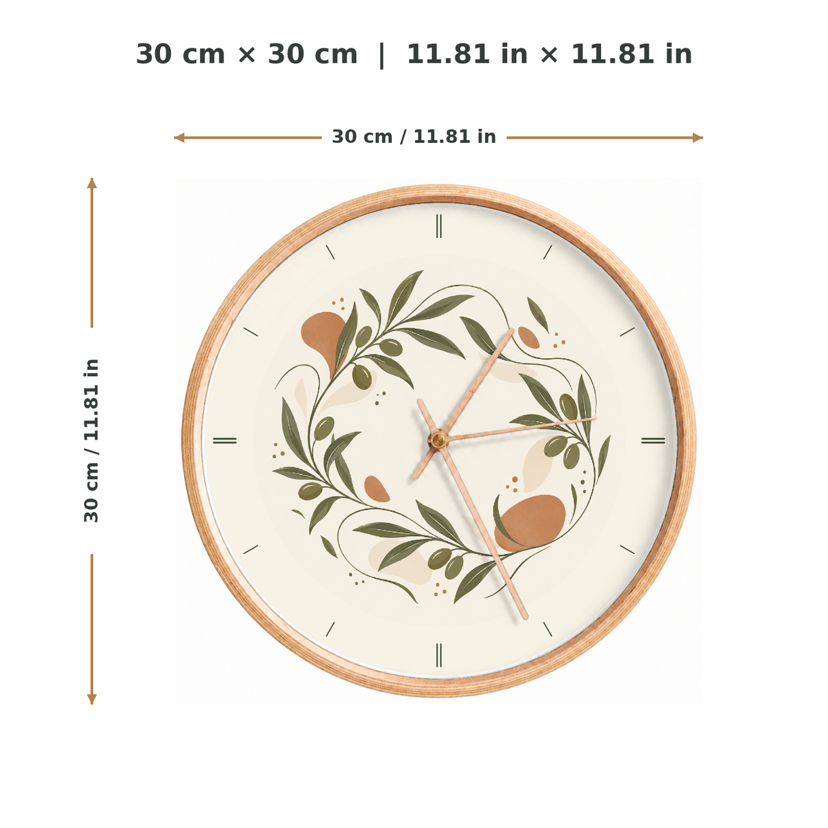 IMAGE_05_Measurements_-_Olive_Leaf_Wall_Clock_30cm_Wooden_Frame_-_WC-F018_-_649310203666.png