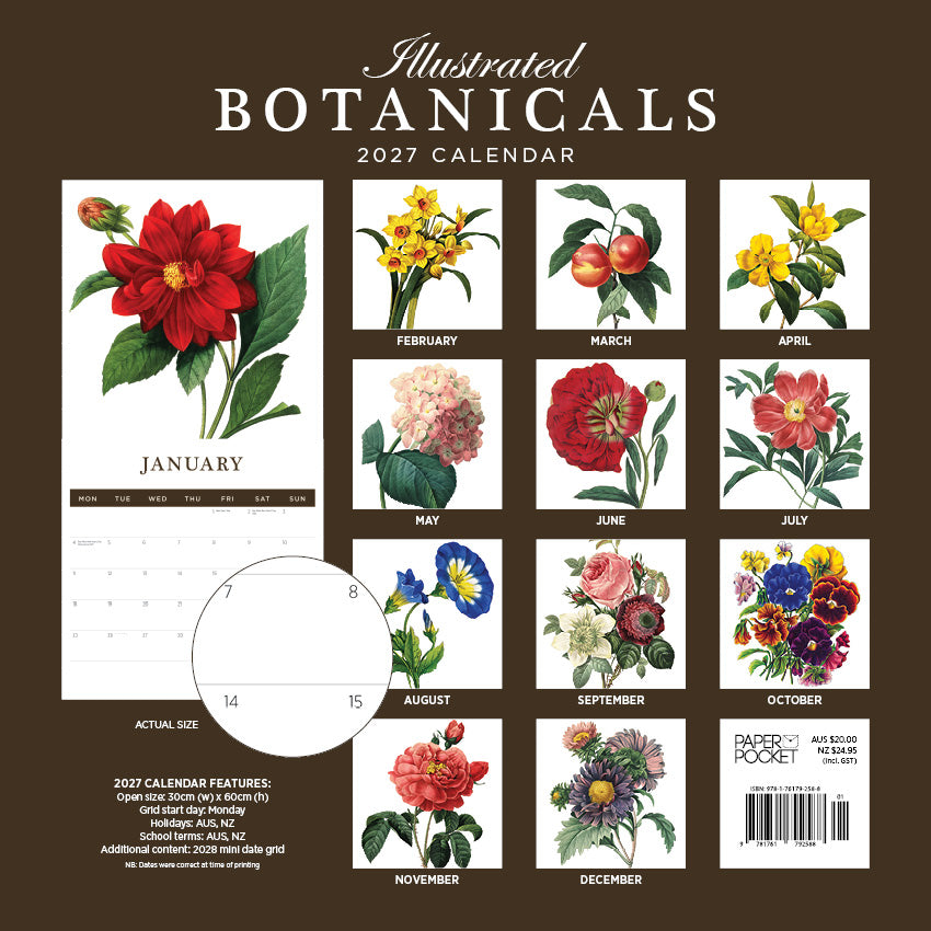2027 Illustrated Botanicals - Square Wall Calendar