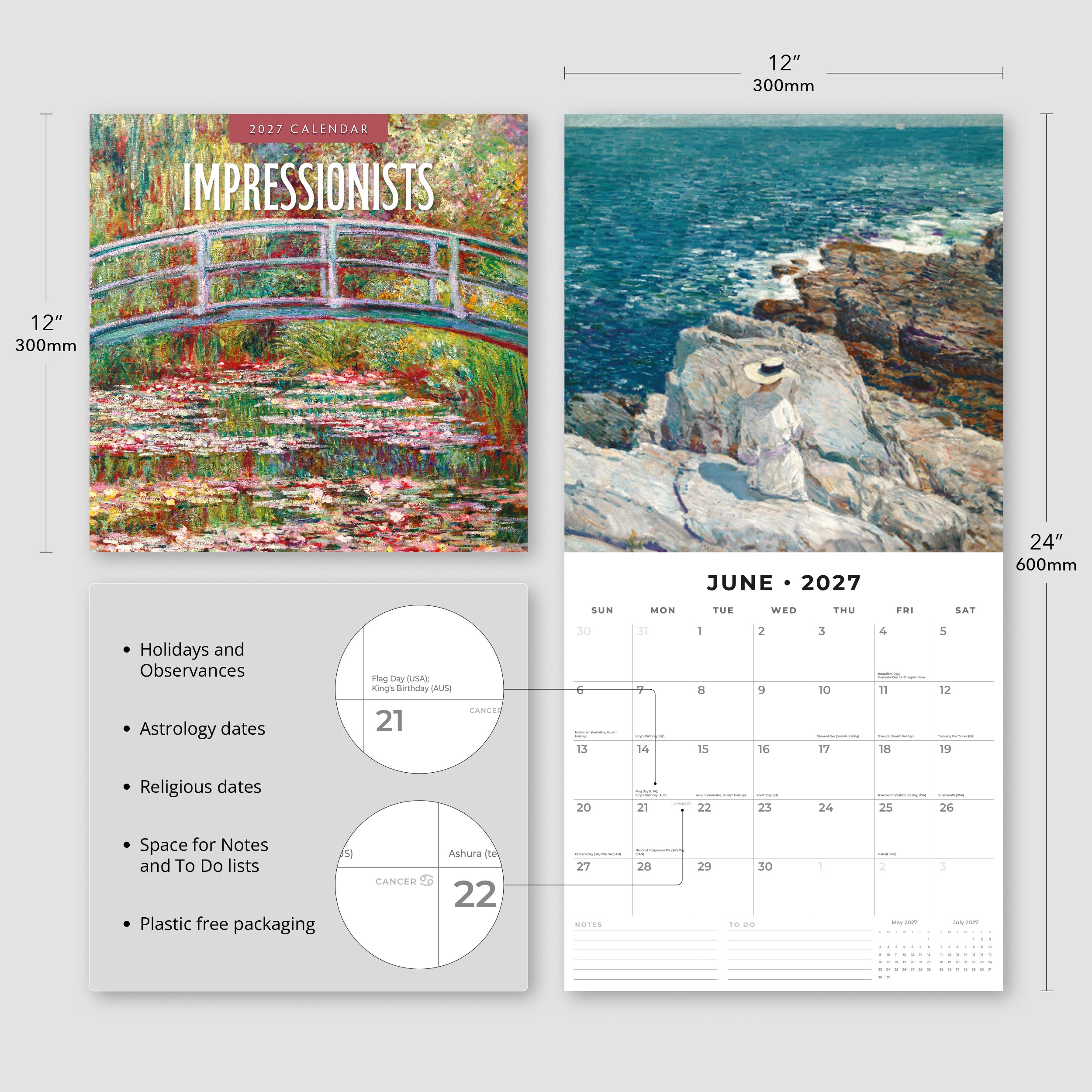 2027 Impressionists - Square Wall Calendar