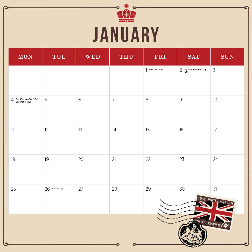2027 London - Square Wall Calendar