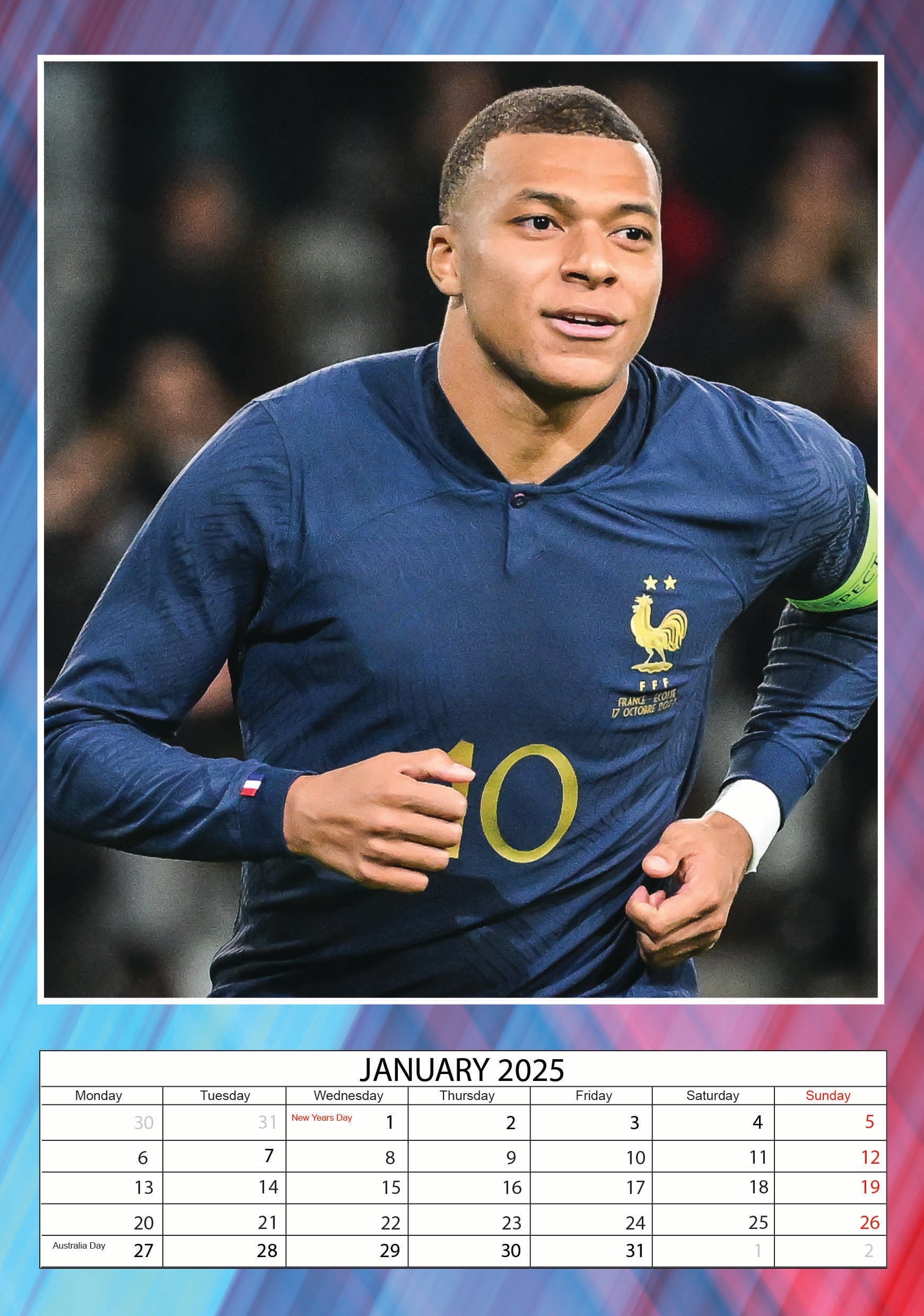 2025 Kylian Mbappe - A3 Wall Calendar