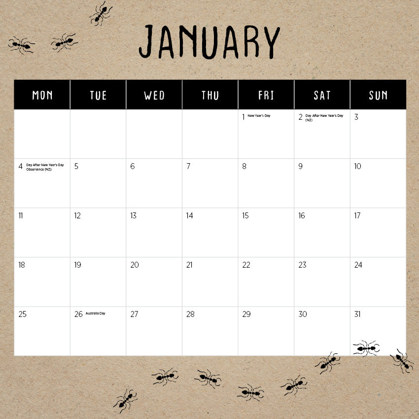 2027 Meerkats  - Square Wall Calendar