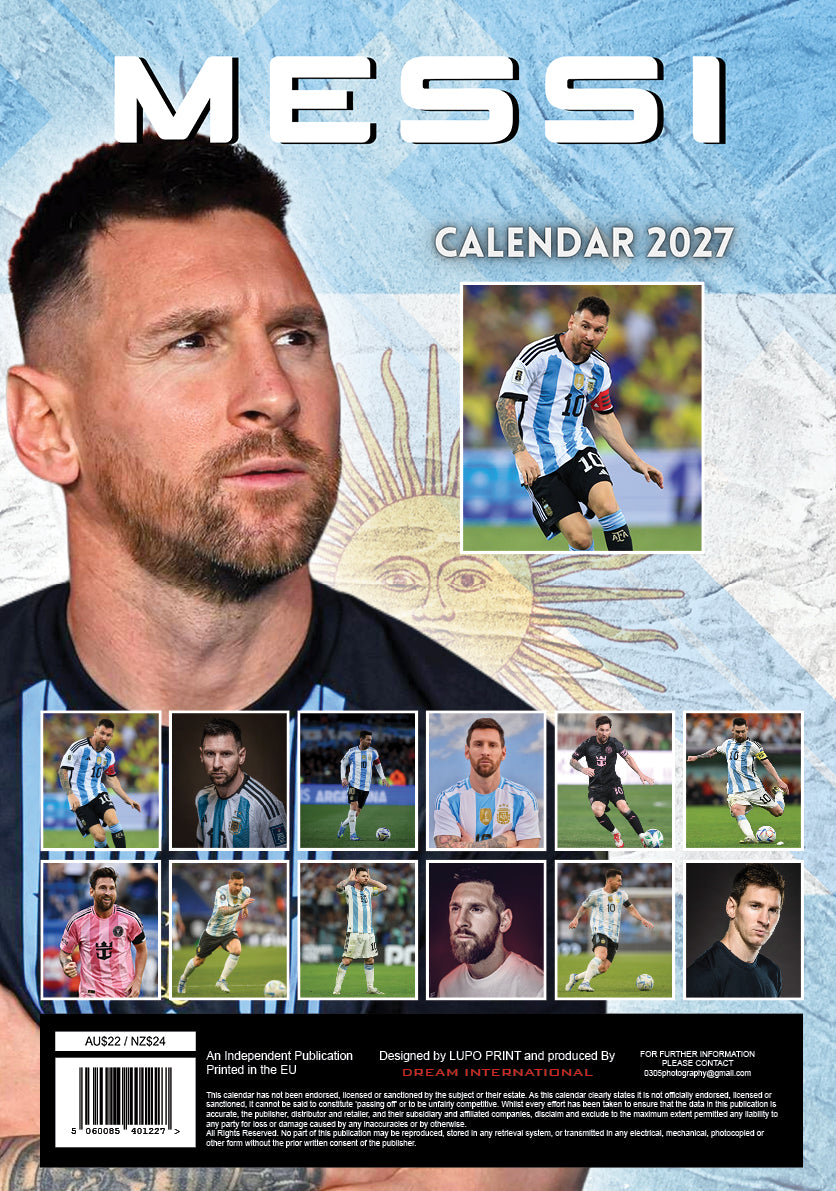2027 Lionel Messi - A3 Wall Calendar