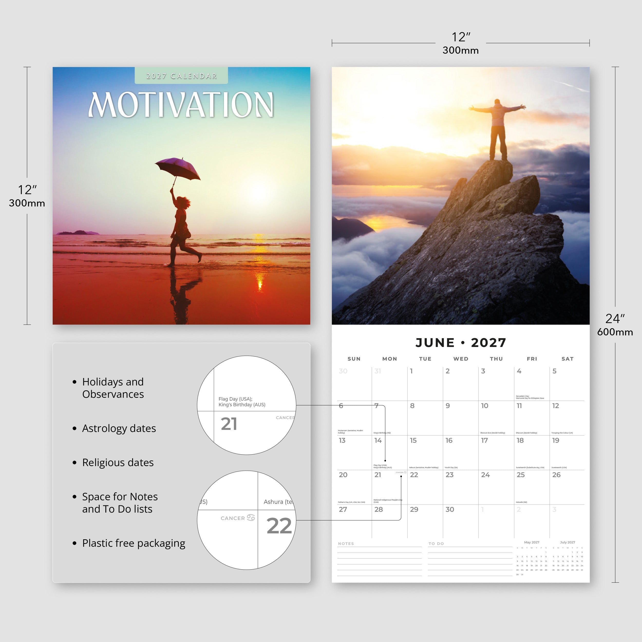 2027 Motivation - Square Wall Calendar