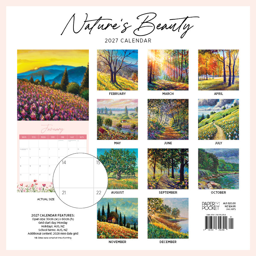 2027 Natures Beauty  - Square Wall Calendar