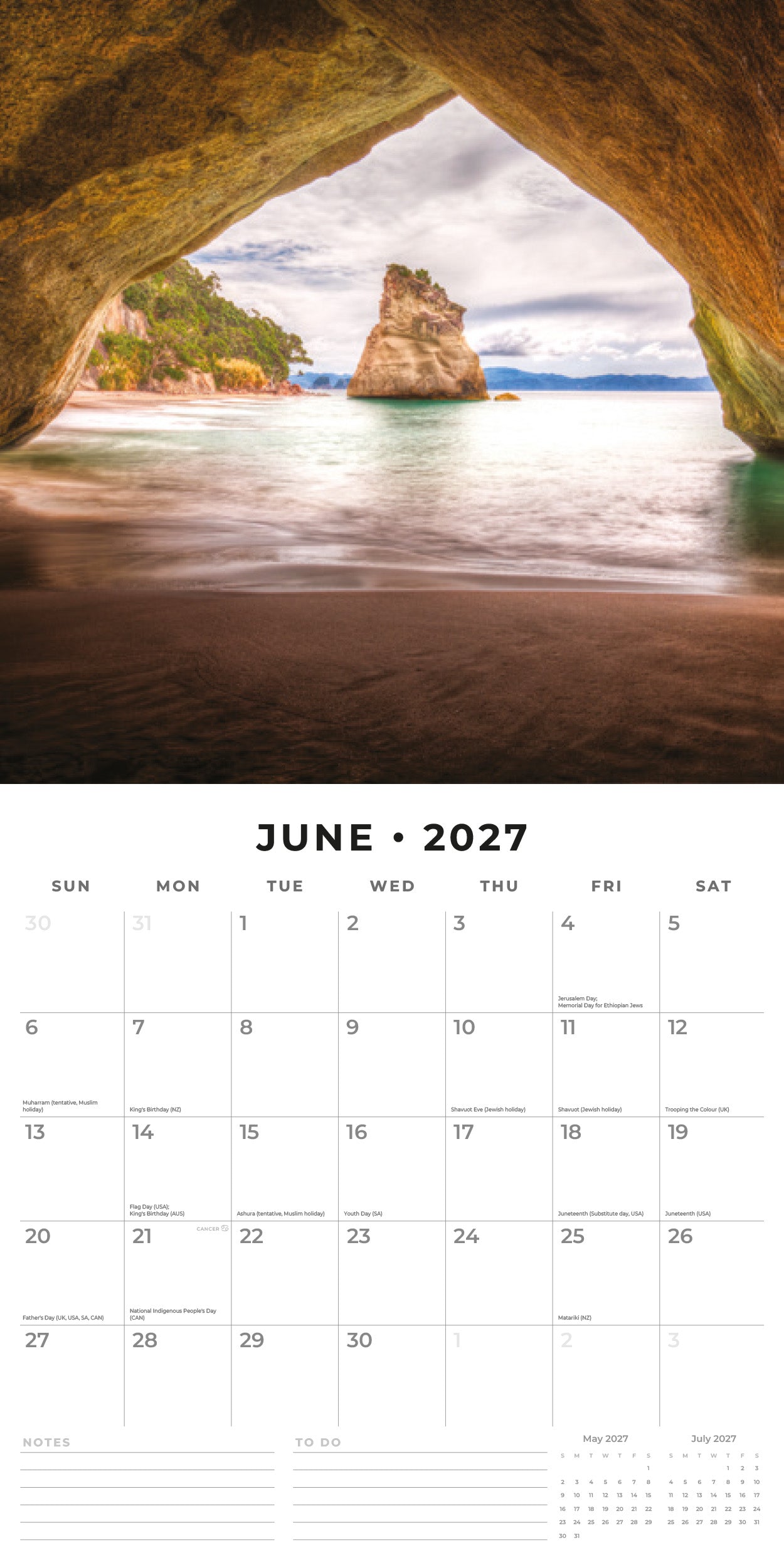 2027 New Zealand - Square Wall Calendar