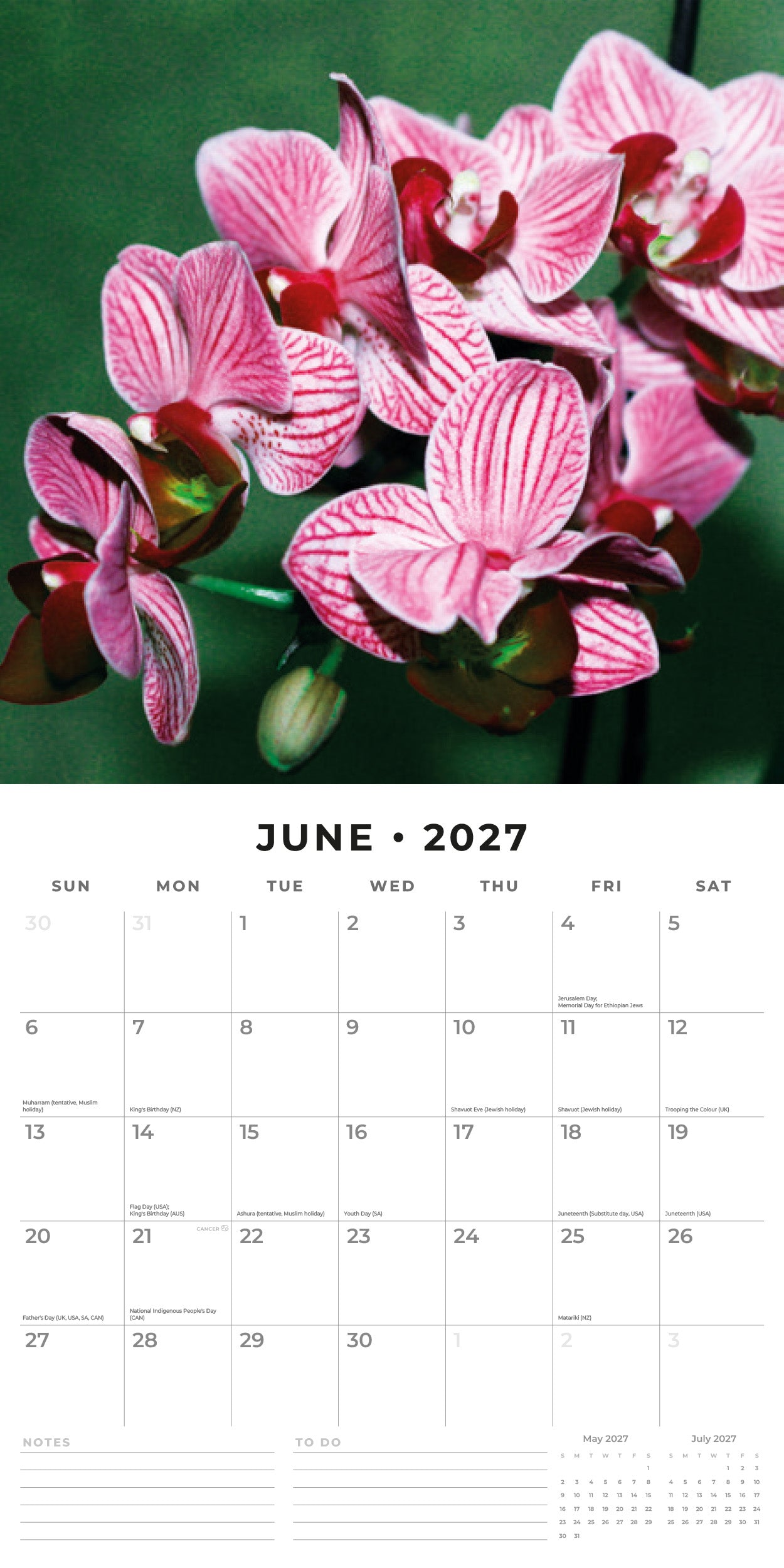 2027 Orchids - Square Wall Calendar