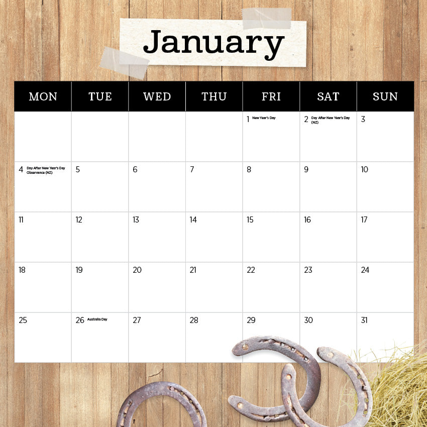 2027 Our Australia Horses At Home - Square Wall Calendar