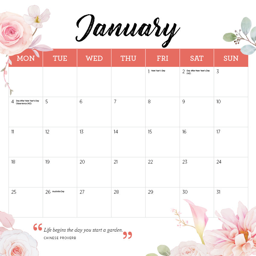 2027 Our Australia Life Is A Garden - Square Wall Calendar