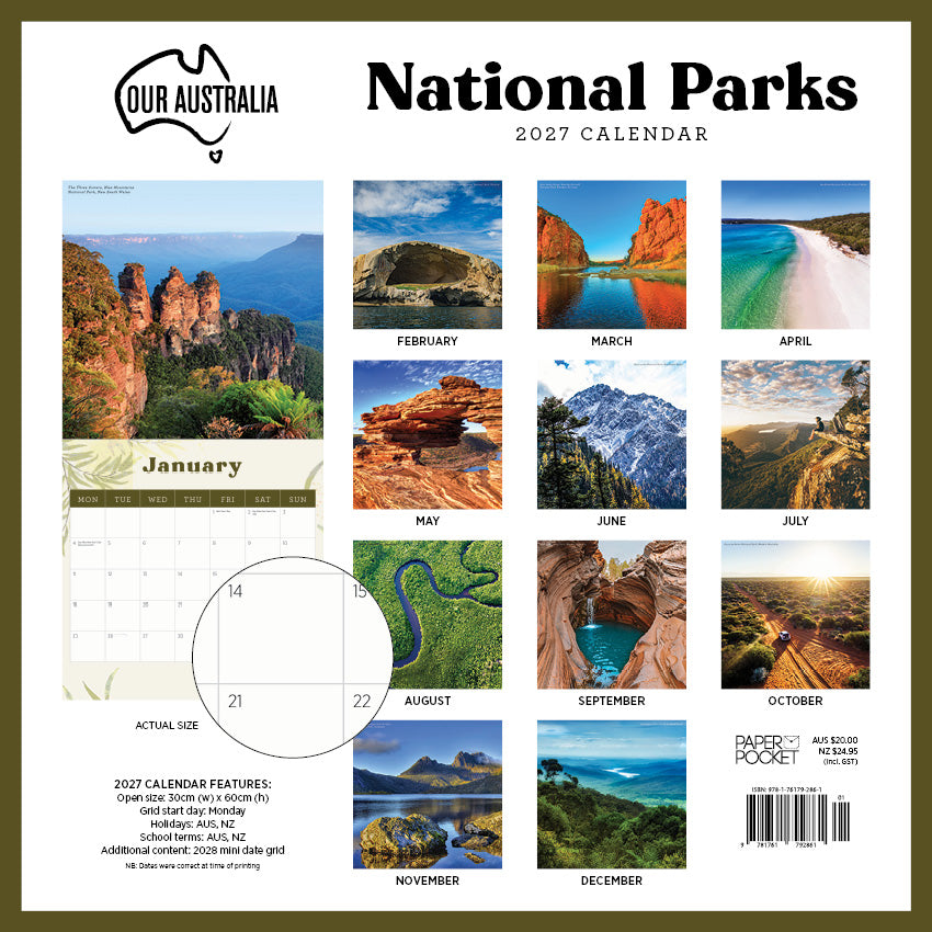 2027 Our Australia National Parks  - Square Wall Calendar